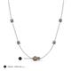 3 - Linea 0.56 ctw Smoky Quartz (4 mm) and Created Alexandrite Women Station Necklace 