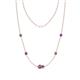 1 - Linea 0.48 ctw Smoky Quartz (4 mm) and Amethyst Women Station Necklace 