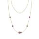 1 - Linea 0.48 ctw Smoky Quartz (4 mm) and Amethyst Women Station Necklace 