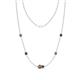 1 - Linea 0.54 ctw Smoky Quartz (4 mm) and Black Diamond Women Station Necklace 