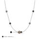 3 - Linea 0.54 ctw Smoky Quartz (4 mm) and Black Diamond Women Station Necklace 
