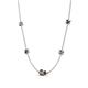 4 - Linea 0.54 ctw Smoky Quartz (4 mm) and Black Diamond Women Station Necklace 