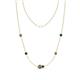 1 - Linea 0.54 ctw Smoky Quartz (4 mm) and Blue Diamond Women Station Necklace 