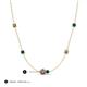 3 - Linea 0.54 ctw Smoky Quartz (4 mm) and Blue Diamond Women Station Necklace 