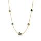 4 - Linea 0.54 ctw Smoky Quartz (4 mm) and Blue Diamond Women Station Necklace 