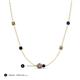 3 - Linea 0.55 ctw Smoky Quartz (4 mm) and Blue Sapphire Women Station Necklace 