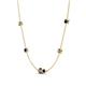4 - Linea 0.55 ctw Smoky Quartz (4 mm) and Blue Sapphire Women Station Necklace 