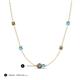 3 - Linea 0.51 ctw Smoky Quartz (4 mm) and Blue Topaz Women Station Necklace 