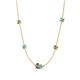 4 - Linea 0.51 ctw Smoky Quartz (4 mm) and Blue Topaz Women Station Necklace 