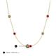 3 - Linea 0.54 ctw Smoky Quartz (4 mm) and Ruby Women Station Necklace 