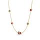 4 - Linea 0.54 ctw Smoky Quartz (4 mm) and Ruby Women Station Necklace 