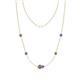 1 - Linea 0.54 ctw Smoky Quartz (4 mm) and Tanzanite Women Station Necklace 