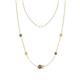 1 - Linea 0.54 ctw Smoky Quartz (4 mm) and Yellow Diamond Women Station Necklace 