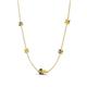 4 - Linea 0.54 ctw Smoky Quartz (4 mm) and Yellow Diamond Women Station Necklace 