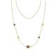 1 - Linea 0.57 ctw Smoky Quartz (4 mm) and Yellow Sapphire Women Station Necklace 