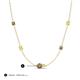 3 - Linea 0.57 ctw Smoky Quartz (4 mm) and Yellow Sapphire Women Station Necklace 