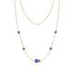 1 - Linea 0.56 ctw Tanzanite (4 mm) and Created Alexandrite Women Station Necklace 