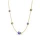 4 - Linea 0.56 ctw Tanzanite (4 mm) and Created Alexandrite Women Station Necklace 