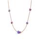 4 - Linea 0.47 ctw Tanzanite (4 mm) and Amethyst Women Station Necklace 