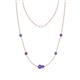 1 - Linea 0.47 ctw Tanzanite (4 mm) and Amethyst Women Station Necklace 