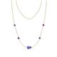 1 - Linea 0.47 ctw Tanzanite (4 mm) and Amethyst Women Station Necklace 