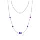 1 - Linea 0.47 ctw Tanzanite (4 mm) and Amethyst Women Station Necklace 