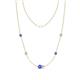 1 - Linea 0.47 ctw Tanzanite (4 mm) and Aquamarine Women Station Necklace 