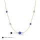 3 - Linea 0.47 ctw Tanzanite (4 mm) and Aquamarine Women Station Necklace 