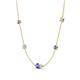 4 - Linea 0.47 ctw Tanzanite (4 mm) and Aquamarine Women Station Necklace 