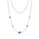 1 - Linea 0.47 ctw Tanzanite (4 mm) and Aquamarine Women Station Necklace 