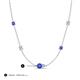 3 - Linea 0.47 ctw Tanzanite (4 mm) and Aquamarine Women Station Necklace 