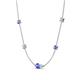 4 - Linea 0.47 ctw Tanzanite (4 mm) and Aquamarine Women Station Necklace 