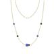 1 - Linea 0.54 ctw Tanzanite (4 mm) and Black Diamond Women Station Necklace 