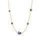 4 - Linea 0.54 ctw Tanzanite (4 mm) and Black Diamond Women Station Necklace 