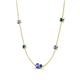 4 - Linea 0.53 ctw Tanzanite (4 mm) and Blue Diamond Women Station Necklace 