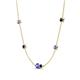 4 - Linea 0.55 ctw Tanzanite (4 mm) and Blue Sapphire Women Station Necklace 