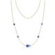 1 - Linea 0.50 ctw Tanzanite (4 mm) and Blue Topaz Women Station Necklace 