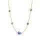 4 - Linea 0.50 ctw Tanzanite (4 mm) and Blue Topaz Women Station Necklace 