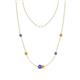 1 - Linea 0.47 ctw Tanzanite (4 mm) and Citrine Women Station Necklace 