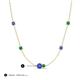 3 - Linea 0.47 ctw Tanzanite (4 mm) and Emerald Women Station Necklace 