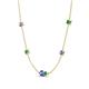 4 - Linea 0.47 ctw Tanzanite (4 mm) and Emerald Women Station Necklace 