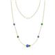 1 - Linea 0.56 ctw Tanzanite (4 mm) and Green Garnet Women Station Necklace 