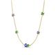 4 - Linea 0.56 ctw Tanzanite (4 mm) and Green Garnet Women Station Necklace 