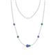 1 - Linea 0.56 ctw Tanzanite (4 mm) and Green Garnet Women Station Necklace 