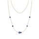 1 - Linea 0.47 ctw Tanzanite (4 mm) and Iolite Women Station Necklace 