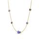 4 - Linea 0.47 ctw Tanzanite (4 mm) and Iolite Women Station Necklace 