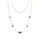 1 - Linea 0.54 ctw Tanzanite (4 mm) and London Blue Topaz Women Station Necklace 