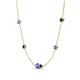 4 - Linea 0.54 ctw Tanzanite (4 mm) and London Blue Topaz Women Station Necklace 