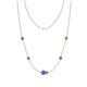 1 - Linea 0.56 ctw Tanzanite (4 mm) and Peridot Women Station Necklace 