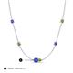 3 - Linea 0.56 ctw Tanzanite (4 mm) and Peridot Women Station Necklace 